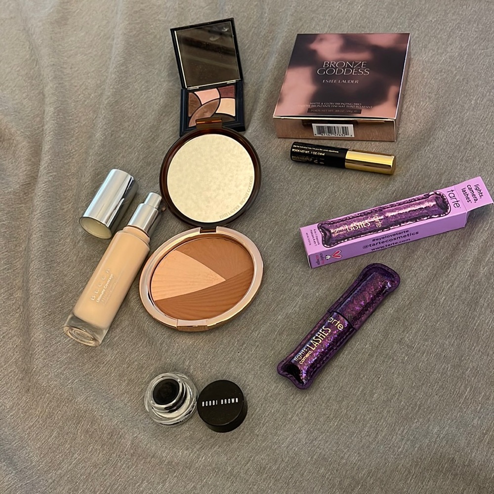 Estée Lauder bronzing Becca foundation tarte mascara